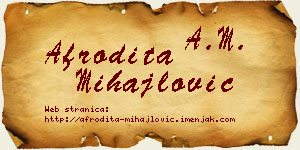 Afrodita Mihajlović vizit kartica
